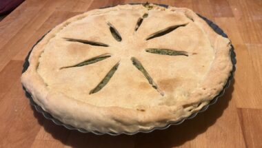 Torta salata vegana cicoria e fave