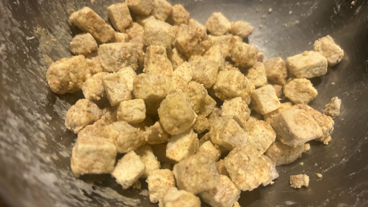 pancetta vegana prima della cottura