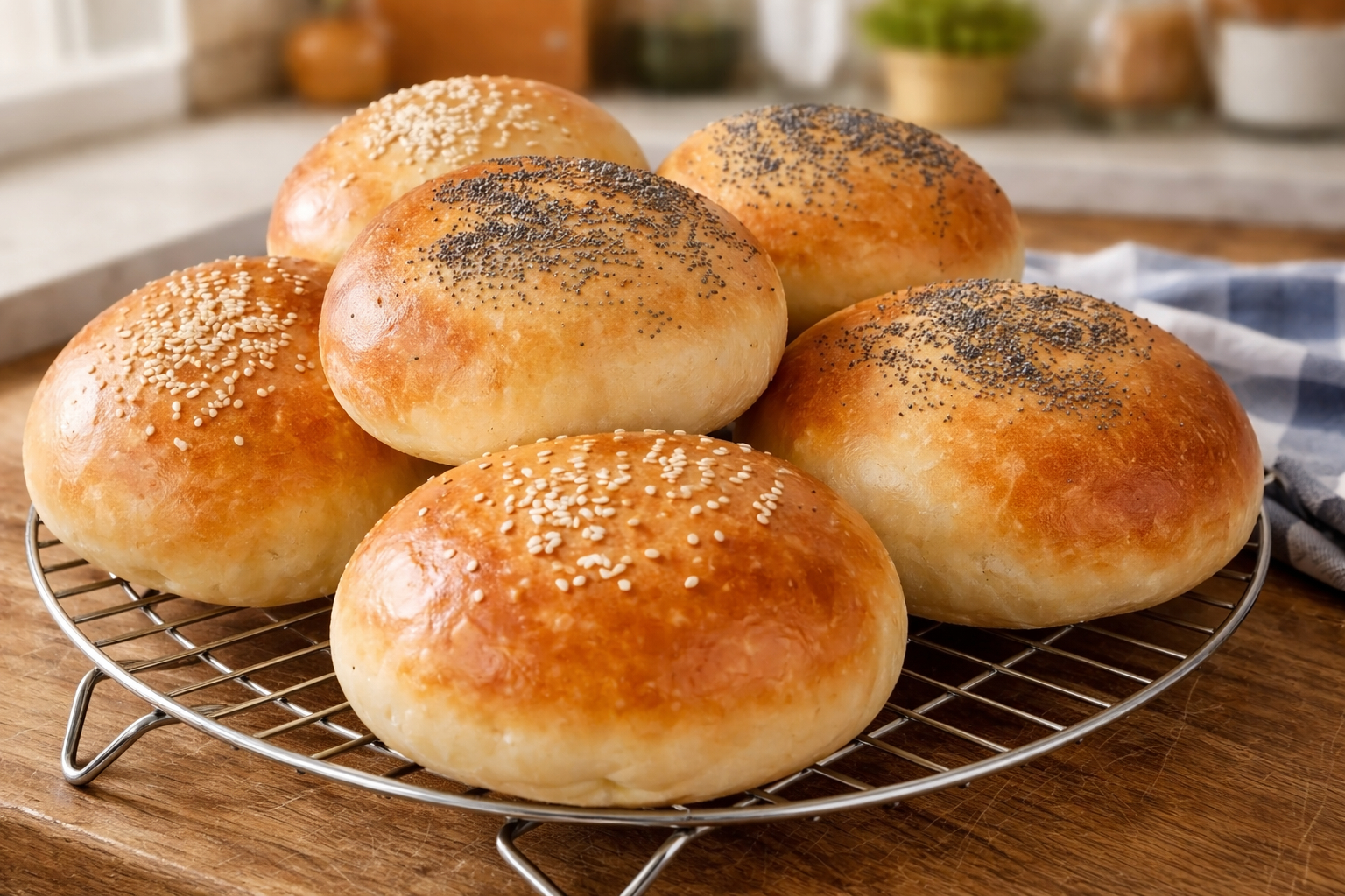 Panini al latte vegani soffici appena sfornati su vassoio