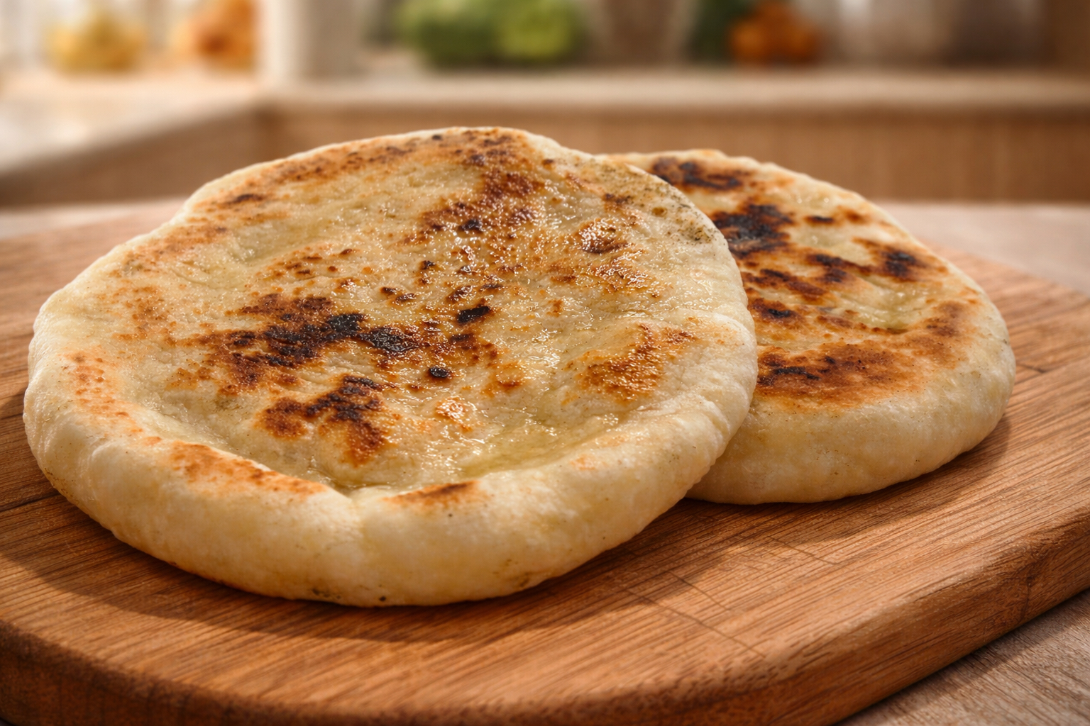 Pane naan anche conosciuto come pane palloncino