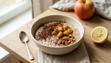 Porridge overnight senza latte cremoso con yogurt e chia