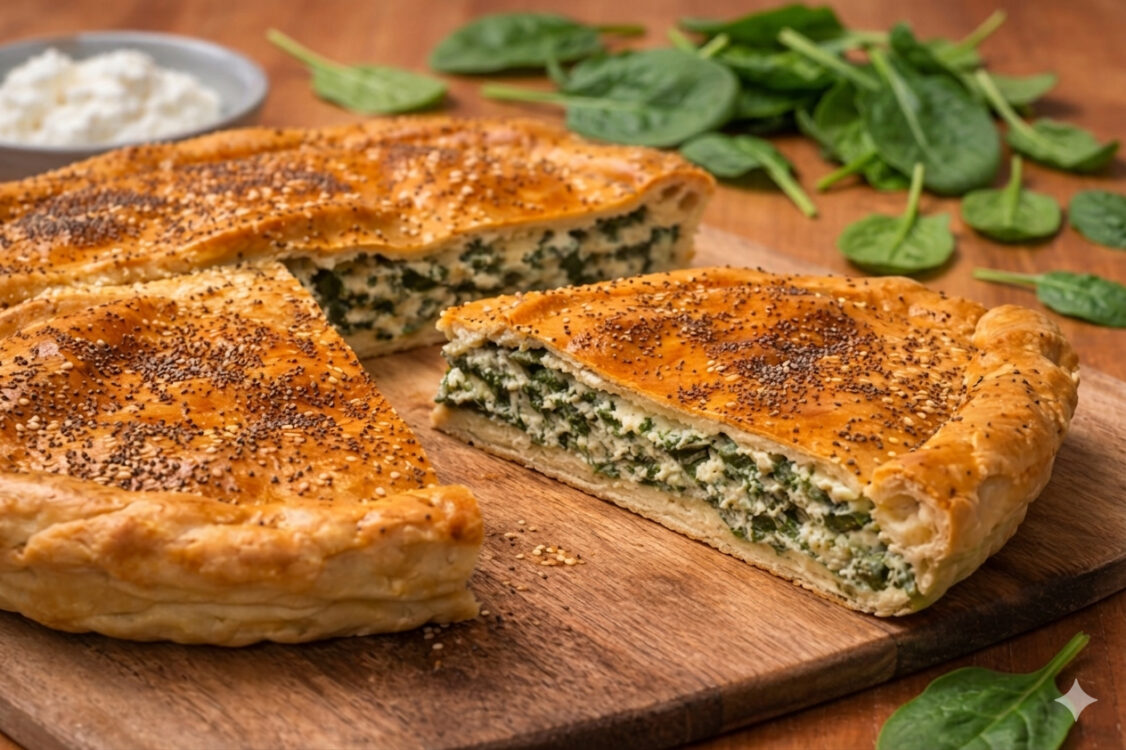 Torta salata con pasta matta spinaci e ricotta