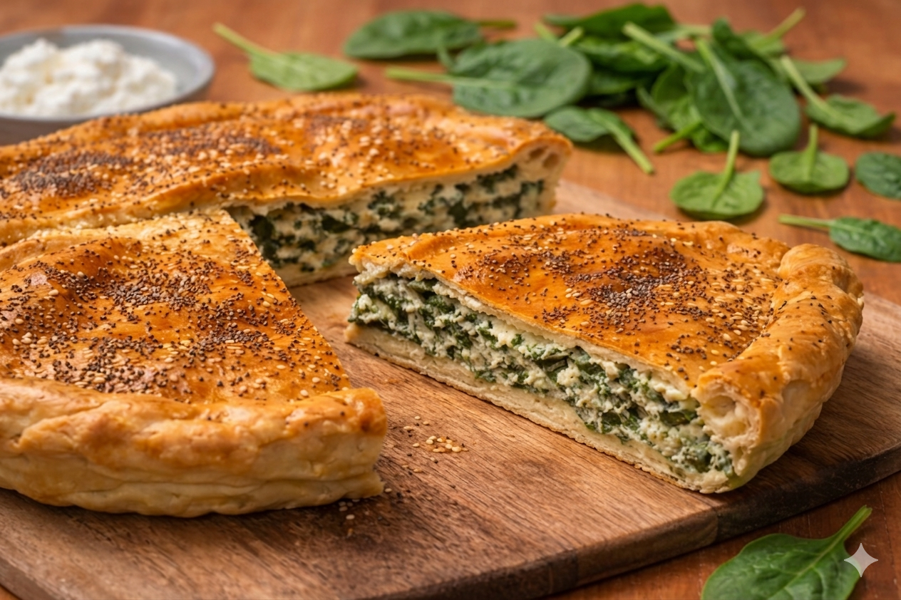 Torta salata con pasta matta ricotta e spinaci