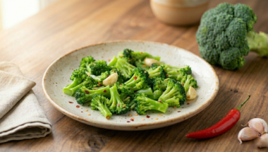 broccoli piccanti in padella con aglio e peperoncino
