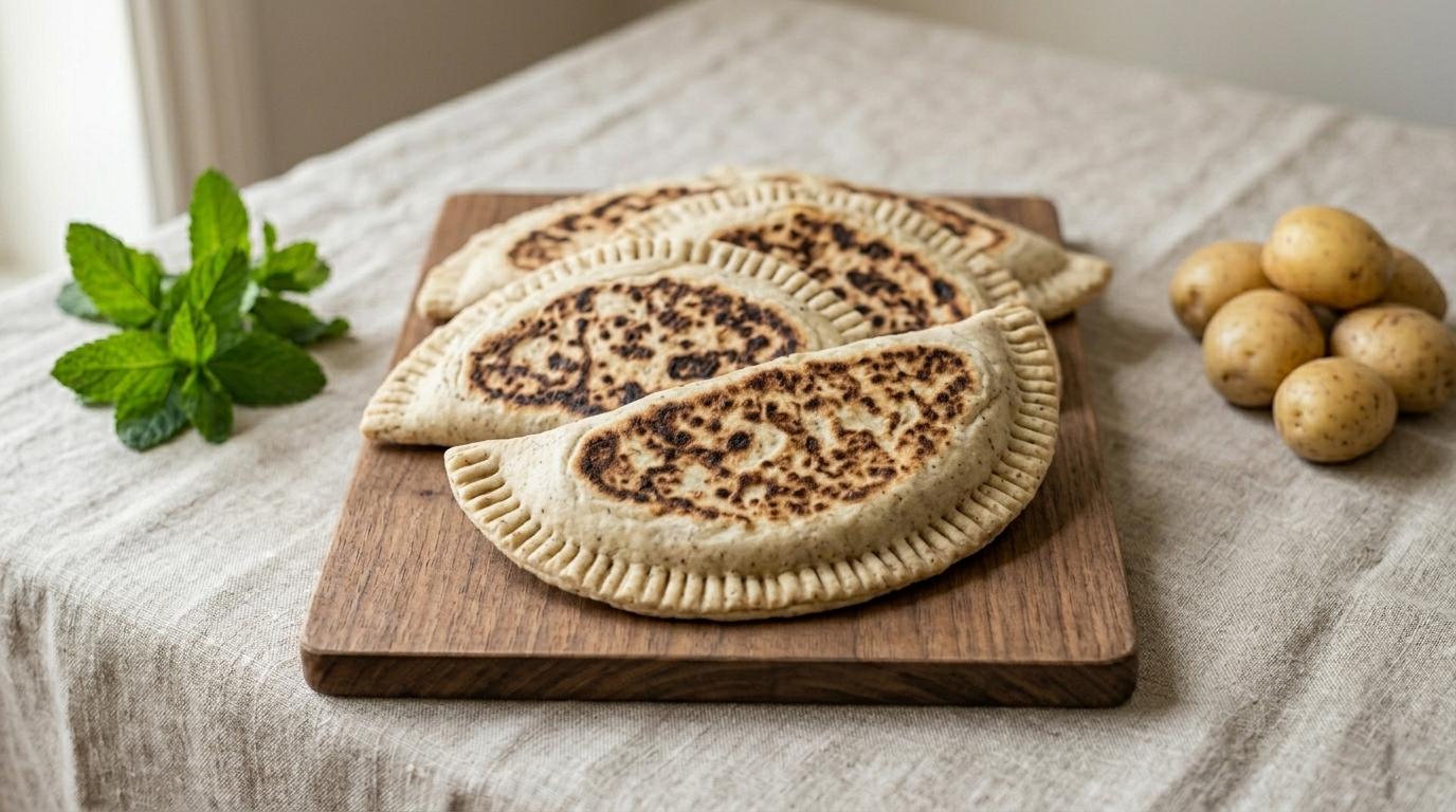 cascioni vegani appena cotti sul testo con quattro ripieni diversi