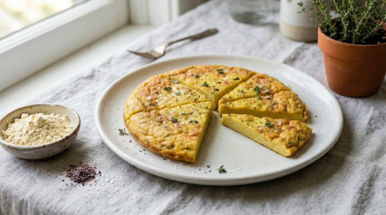Frittata vegana che puoi fare in casa – sembra uovo e sa di uovo!