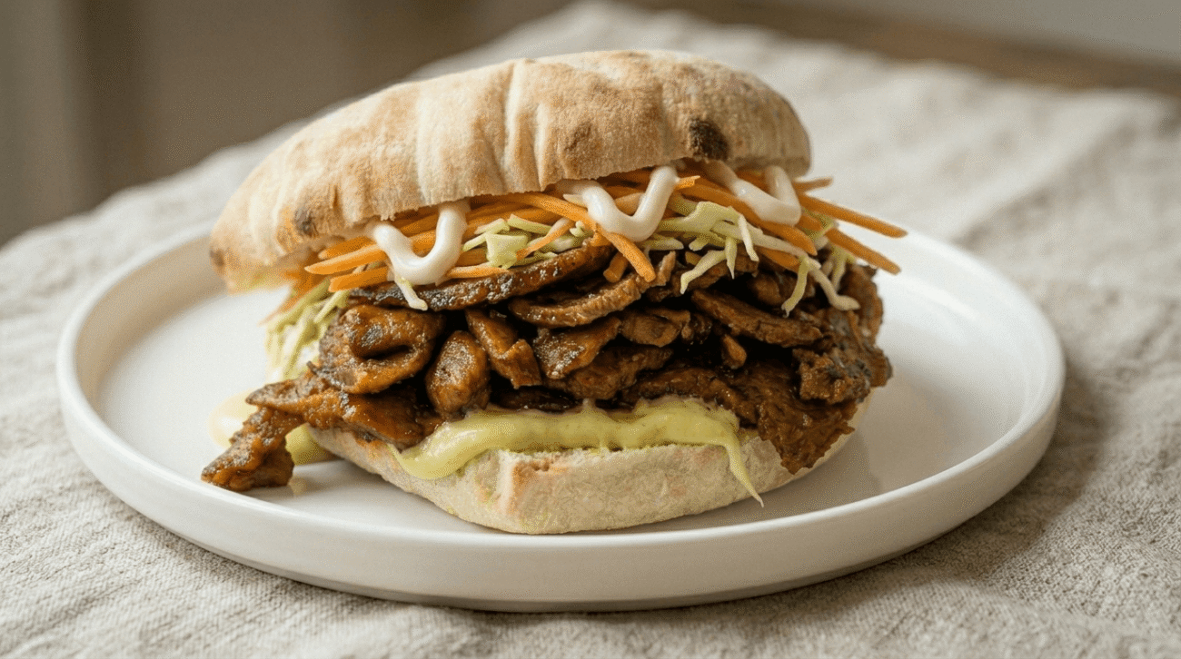 Kebab di seitan speziato, pronto in 20 minuti