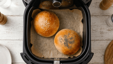 panini vegani in friggitrice ad aria dorati e soffici