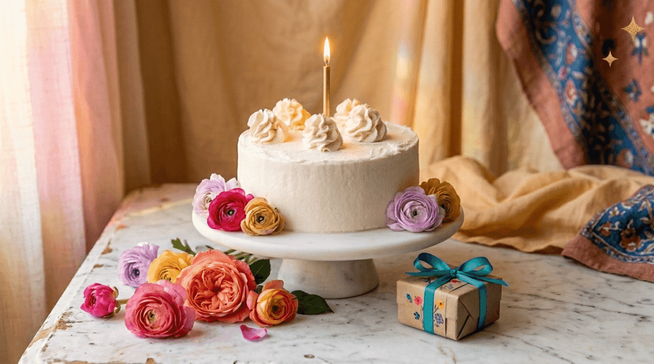 Torta di compleanno vegana alta e soffice