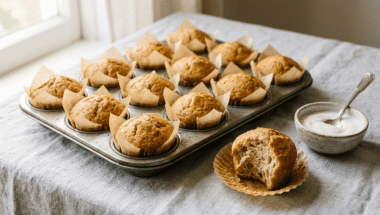 muffin vegani senza uova morbidi appena sfornati