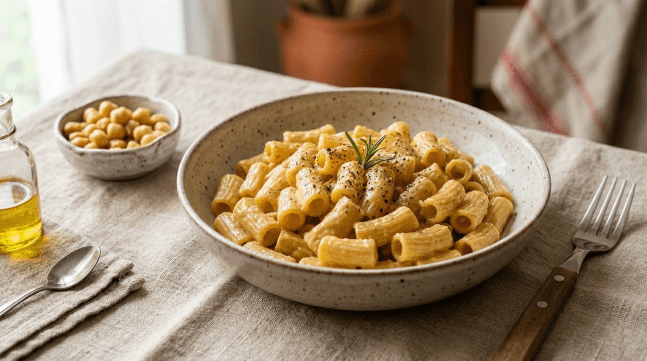 Pasta e ceci in scatola cremosa veloce