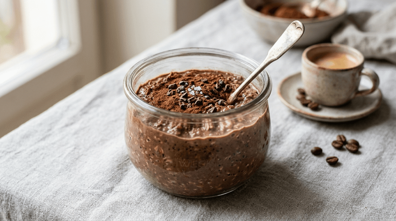 Porridge overnight al caffè vegano