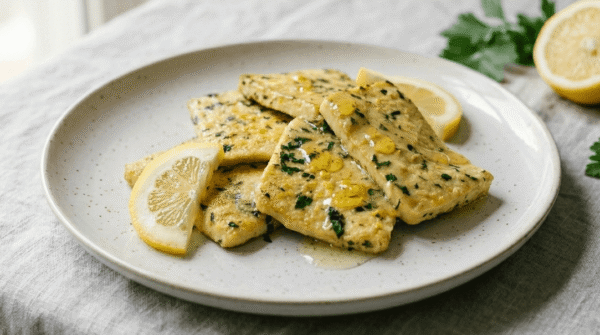 Scaloppine di tofu al limone in padella