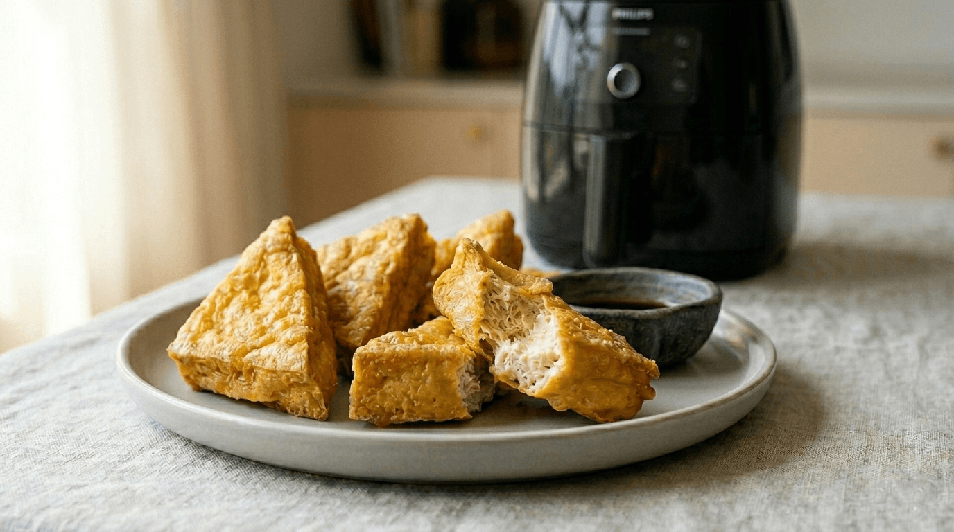 tofu croccante al bicarbonato in friggitrice ad aria