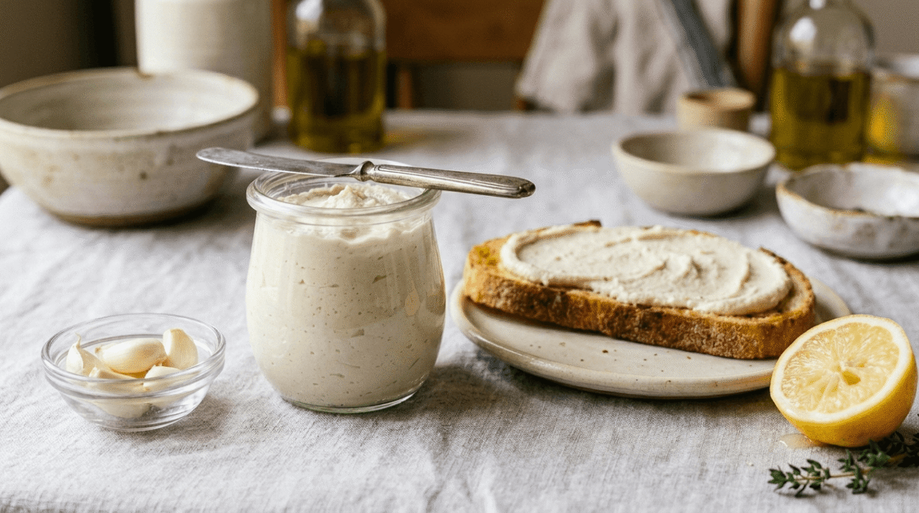Tofu spalmabile all’aglio fatto in casa