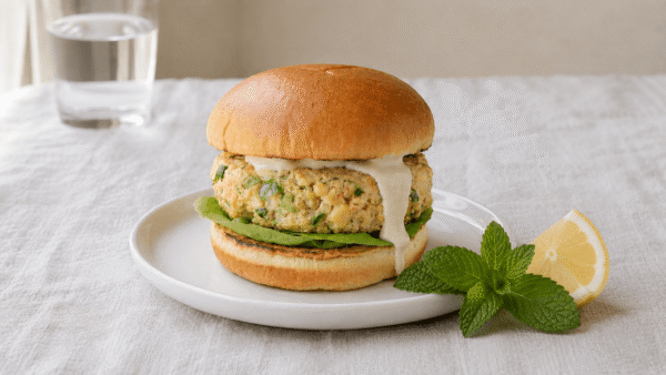 Burger vegani di ceci e zucchine in padella