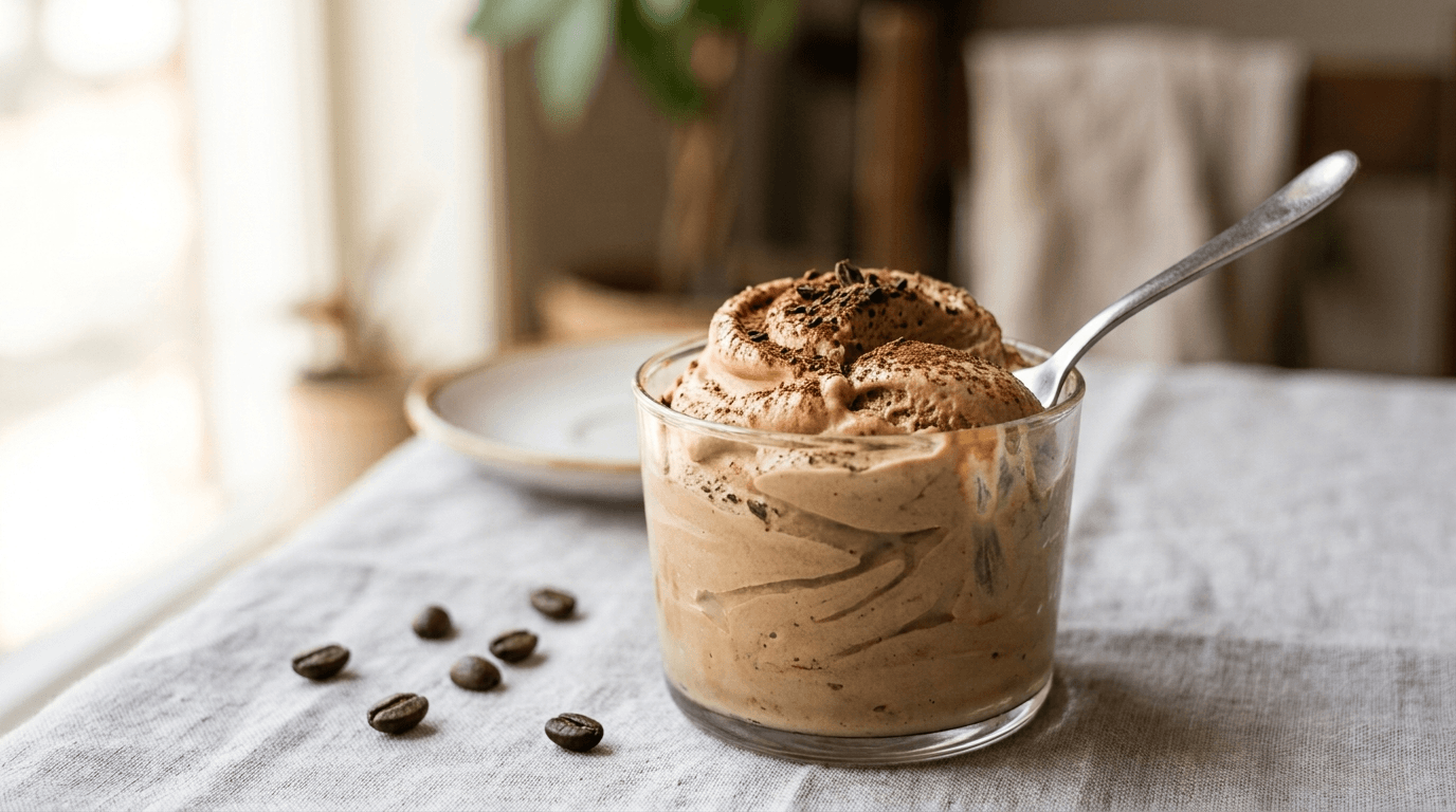 Coppa del nonno vegana: gelato al caffè cremoso senza gelatiera