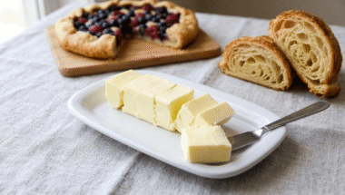 burro vegano per pasticceria fatto in casa tagliato a fette