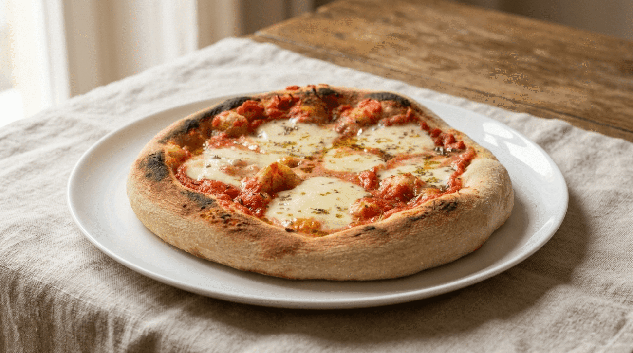 Mozzarella per pizza vegana con acquafaba