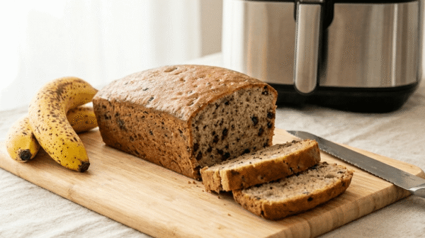 plumcake vegano alla banana con acquafaba appena sfornato