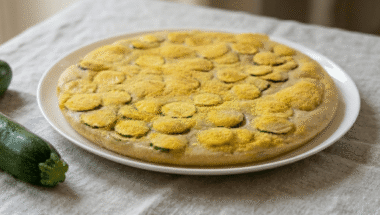 schiacciata di zucchine croccante al forno su piatto