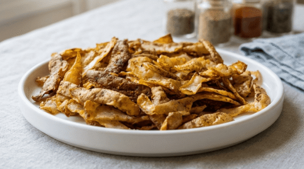 bucce di patate croccanti friggitrice ad aria appena pronte