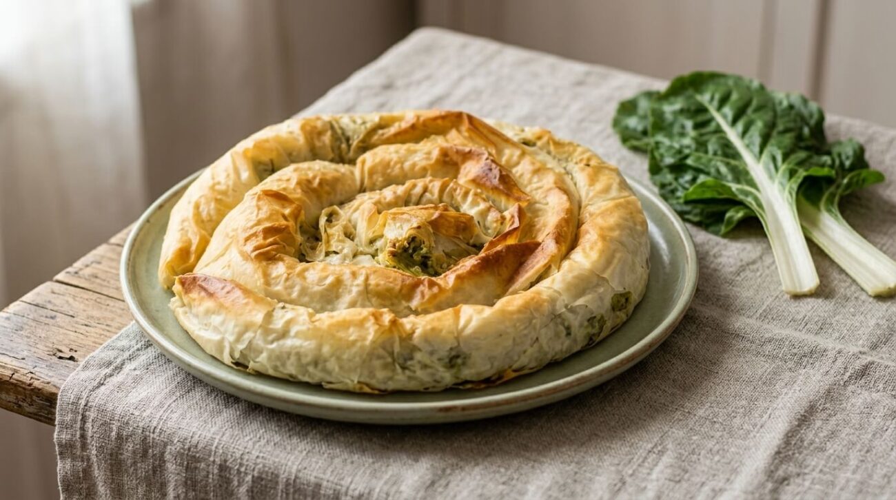 Torta di pasta fillo con bietole e ricotta – tipo Spanakopita